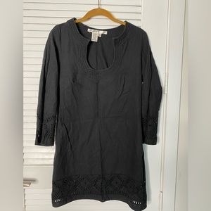 Black mini, linen dress